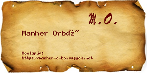 Manher Orbó névjegykártya